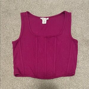 Happily Grey Fuchsia Sleeveless Crop Top